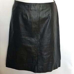 Luciano Dante black leather skirt